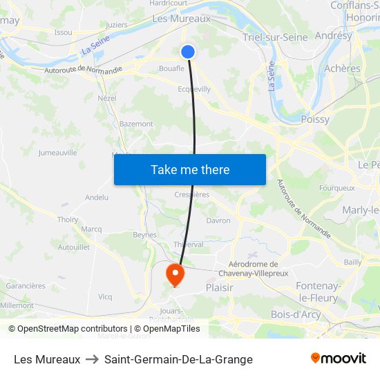 Les Mureaux to Saint-Germain-De-La-Grange map