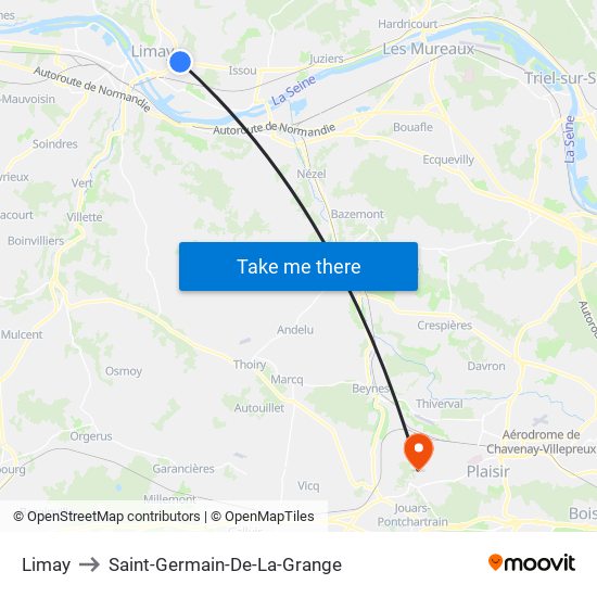 Limay to Saint-Germain-De-La-Grange map