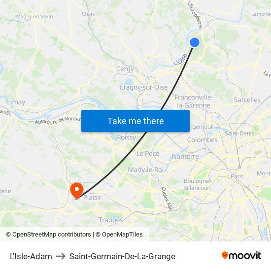 L'Isle-Adam to Saint-Germain-De-La-Grange map