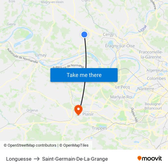 Longuesse to Saint-Germain-De-La-Grange map