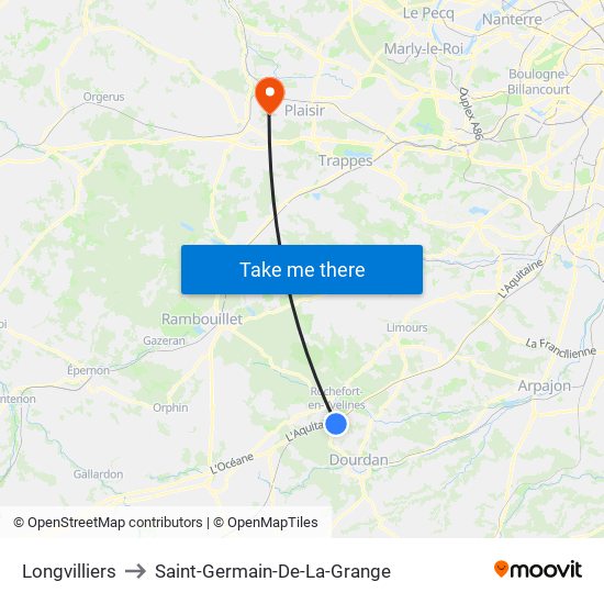 Longvilliers to Saint-Germain-De-La-Grange map