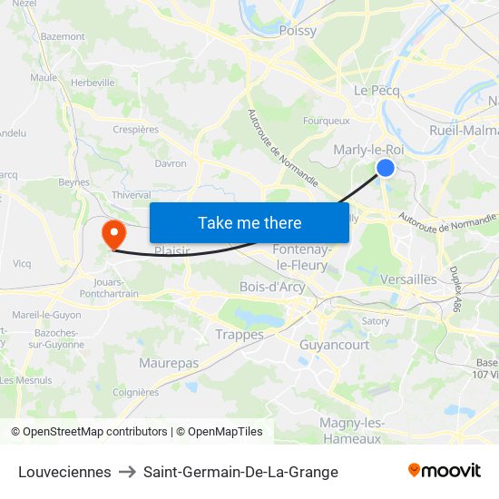 Louveciennes to Saint-Germain-De-La-Grange map