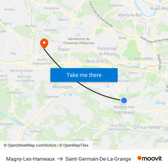 Magny-Les-Hameaux to Saint-Germain-De-La-Grange map