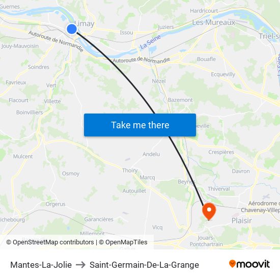 Mantes-La-Jolie to Saint-Germain-De-La-Grange map