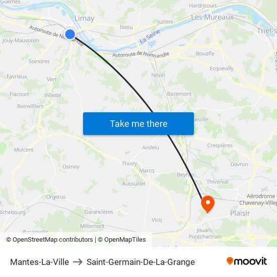 Mantes-La-Ville to Saint-Germain-De-La-Grange map