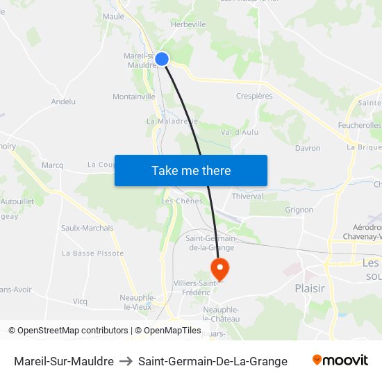 Mareil-Sur-Mauldre to Saint-Germain-De-La-Grange map