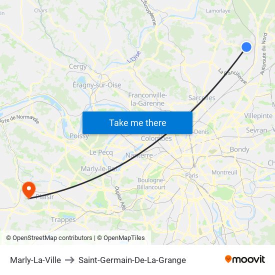 Marly-La-Ville to Saint-Germain-De-La-Grange map