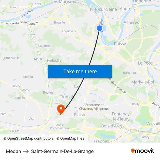 Medan to Saint-Germain-De-La-Grange map