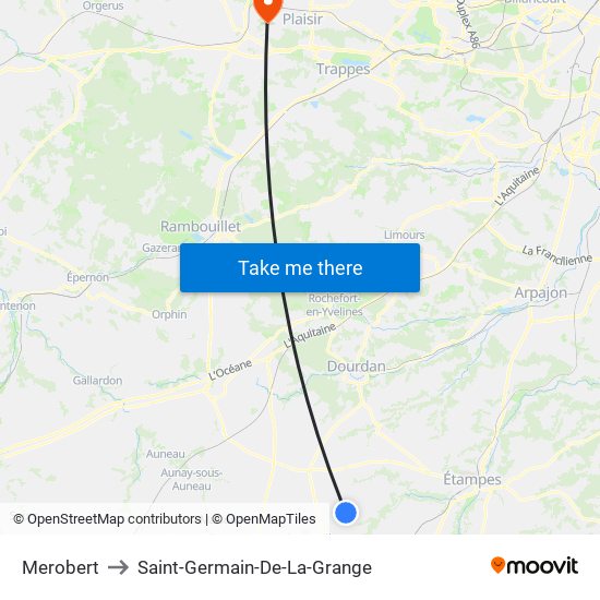 Merobert to Saint-Germain-De-La-Grange map