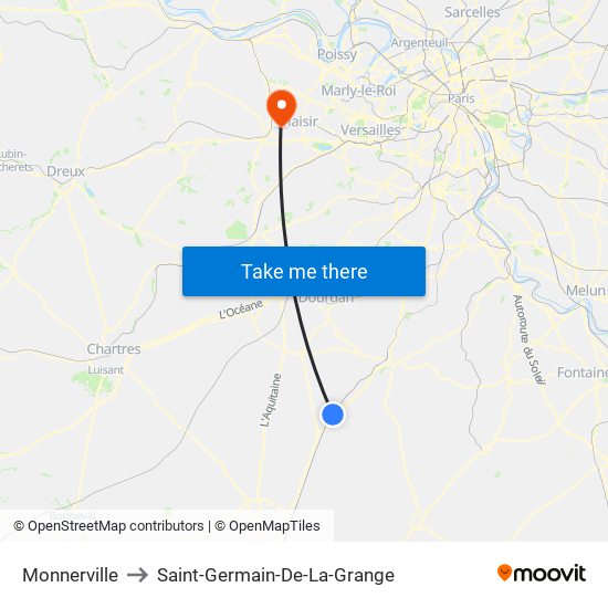 Monnerville to Saint-Germain-De-La-Grange map