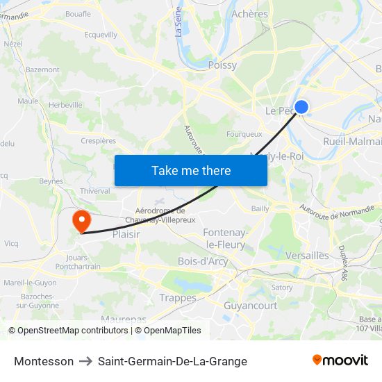 Montesson to Saint-Germain-De-La-Grange map