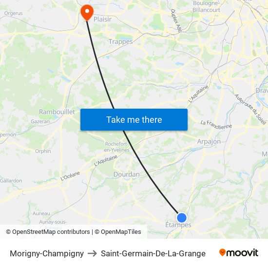 Morigny-Champigny to Saint-Germain-De-La-Grange map