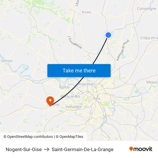 Nogent-Sur-Oise to Saint-Germain-De-La-Grange map