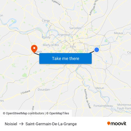 Noisiel to Saint-Germain-De-La-Grange map