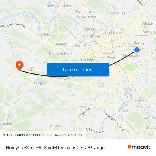 Noisy-Le-Sec to Saint-Germain-De-La-Grange map