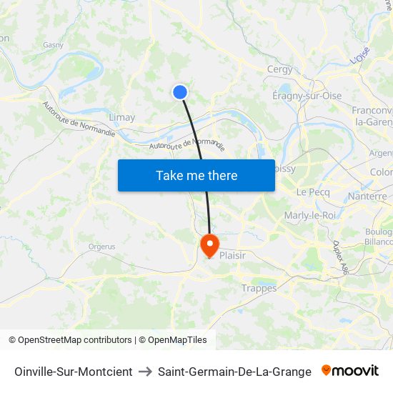 Oinville-Sur-Montcient to Saint-Germain-De-La-Grange map