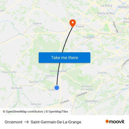 Orcemont to Saint-Germain-De-La-Grange map