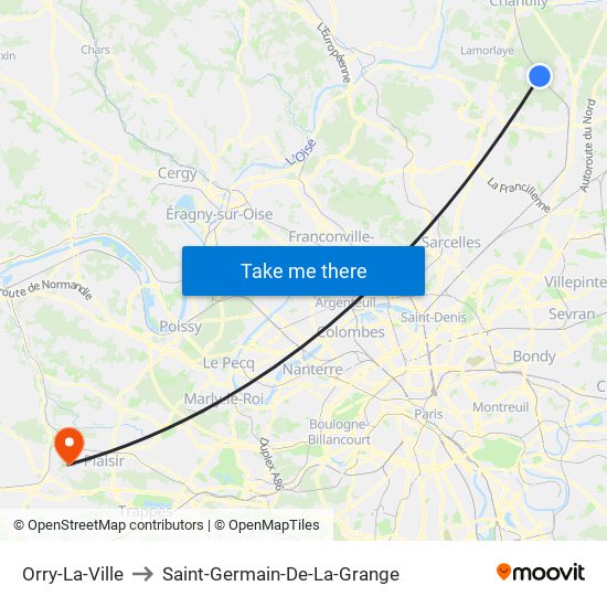 Orry-La-Ville to Saint-Germain-De-La-Grange map