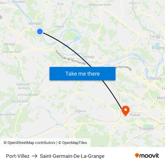 Port-Villez to Saint-Germain-De-La-Grange map
