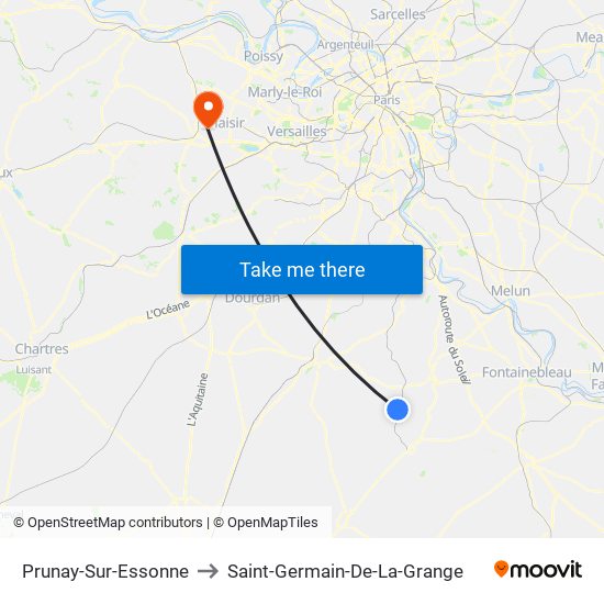 Prunay-Sur-Essonne to Saint-Germain-De-La-Grange map