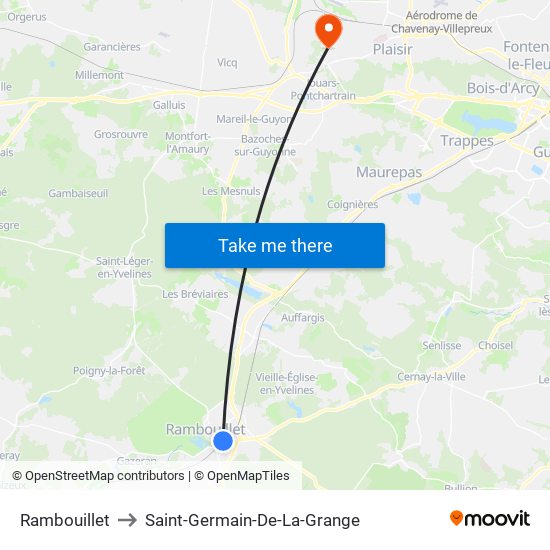 Rambouillet to Saint-Germain-De-La-Grange map