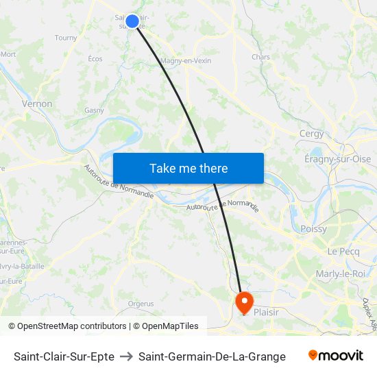 Saint-Clair-Sur-Epte to Saint-Germain-De-La-Grange map