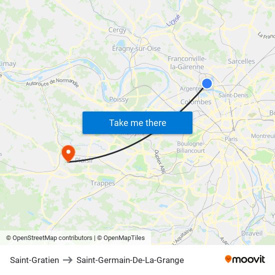 Saint-Gratien to Saint-Germain-De-La-Grange map