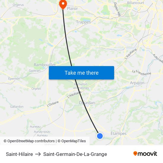Saint-Hilaire to Saint-Germain-De-La-Grange map
