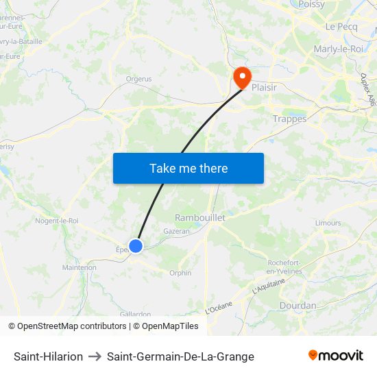 Saint-Hilarion to Saint-Germain-De-La-Grange map