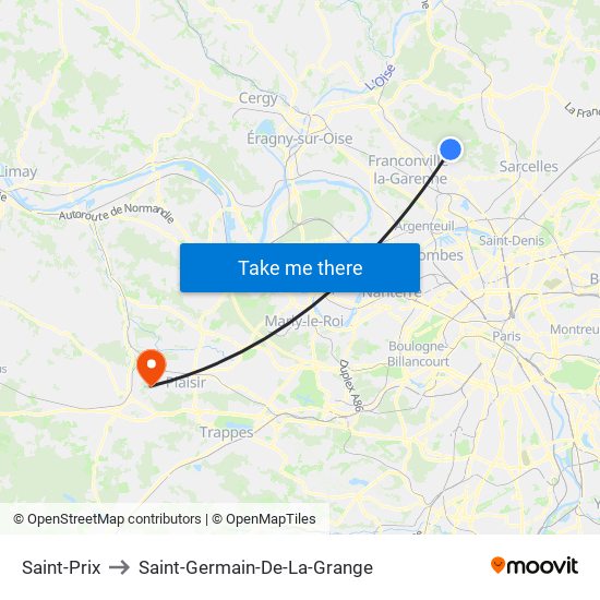 Saint-Prix to Saint-Germain-De-La-Grange map