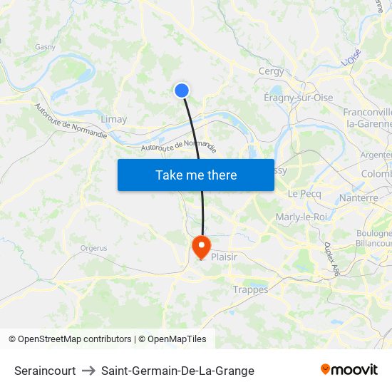 Seraincourt to Saint-Germain-De-La-Grange map