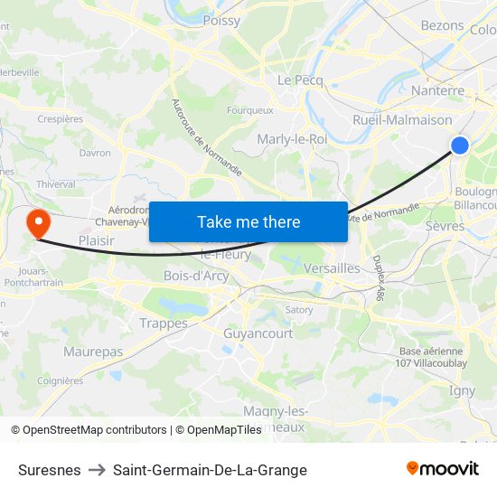 Suresnes to Saint-Germain-De-La-Grange map