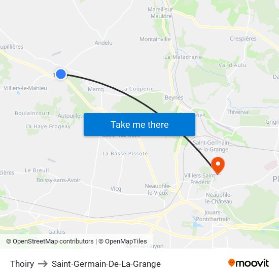 Thoiry to Saint-Germain-De-La-Grange map