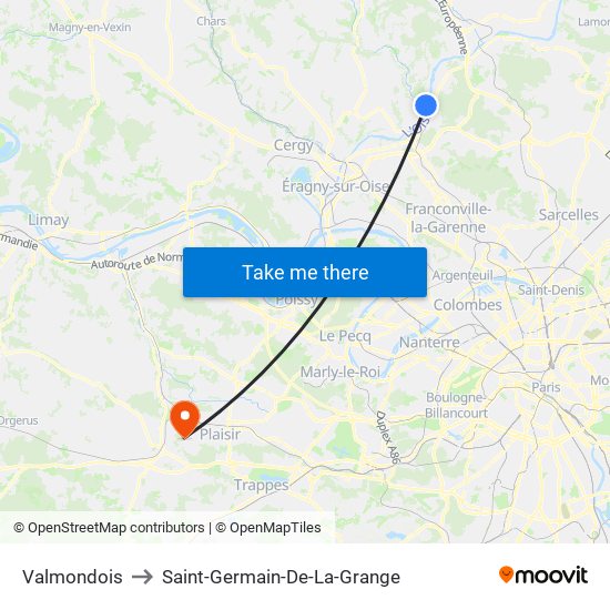 Valmondois to Saint-Germain-De-La-Grange map