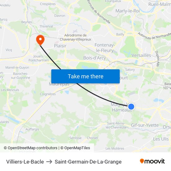 Villiers-Le-Bacle to Saint-Germain-De-La-Grange map
