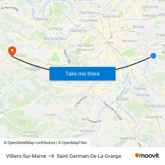 Villiers-Sur-Marne to Saint-Germain-De-La-Grange map