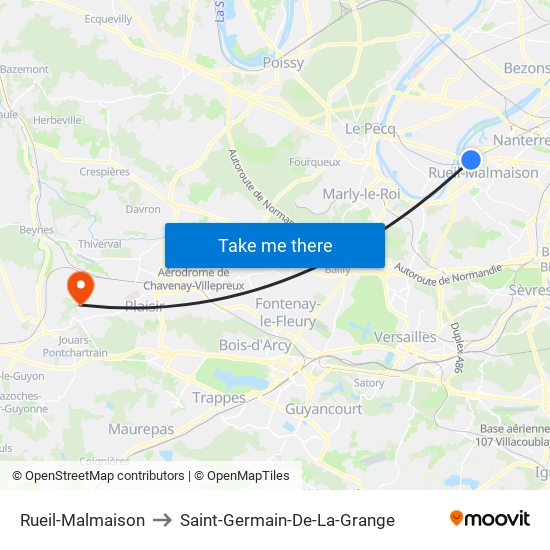 Rueil-Malmaison to Saint-Germain-De-La-Grange map