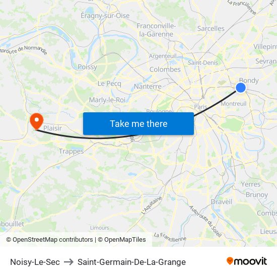 Noisy-Le-Sec to Saint-Germain-De-La-Grange map