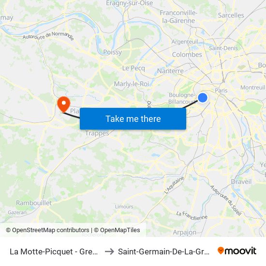 La Motte-Picquet - Grenelle to Saint-Germain-De-La-Grange map