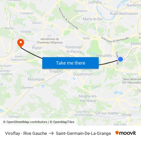 Viroflay - Rive Gauche to Saint-Germain-De-La-Grange map
