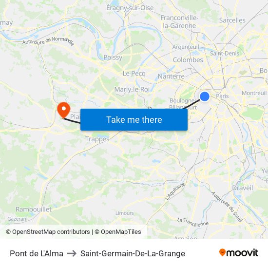 Pont de L'Alma to Saint-Germain-De-La-Grange map