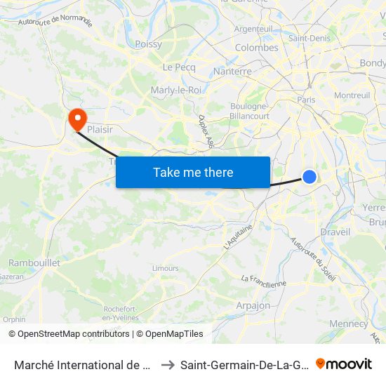 Marché International de Rungis to Saint-Germain-De-La-Grange map