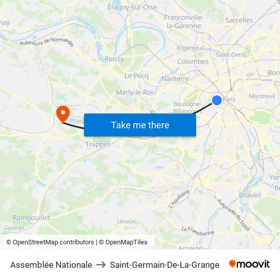 Assemblée Nationale to Saint-Germain-De-La-Grange map