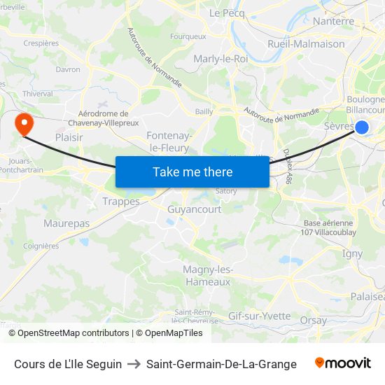 Cours de L'Ile Seguin to Saint-Germain-De-La-Grange map