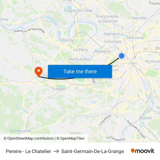Pereire - Le Chatelier to Saint-Germain-De-La-Grange map