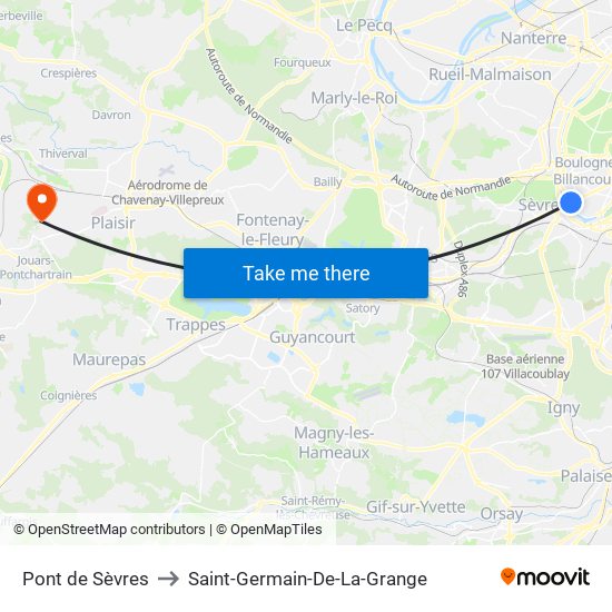 Pont de Sèvres to Saint-Germain-De-La-Grange map