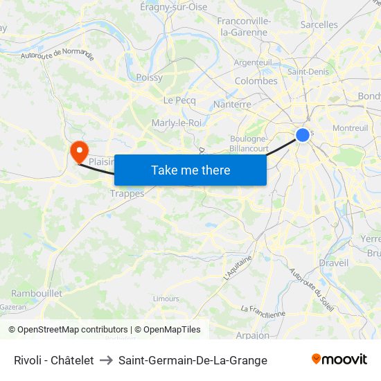 Rivoli - Châtelet to Saint-Germain-De-La-Grange map