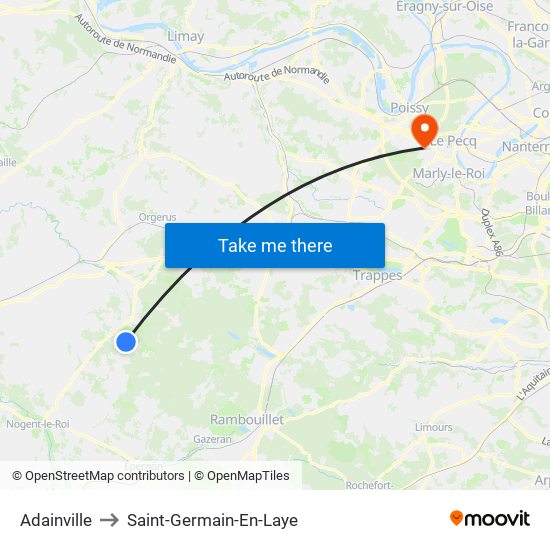 Adainville to Saint-Germain-En-Laye map