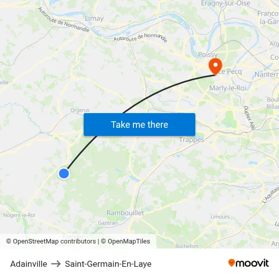 Adainville to Saint-Germain-En-Laye map