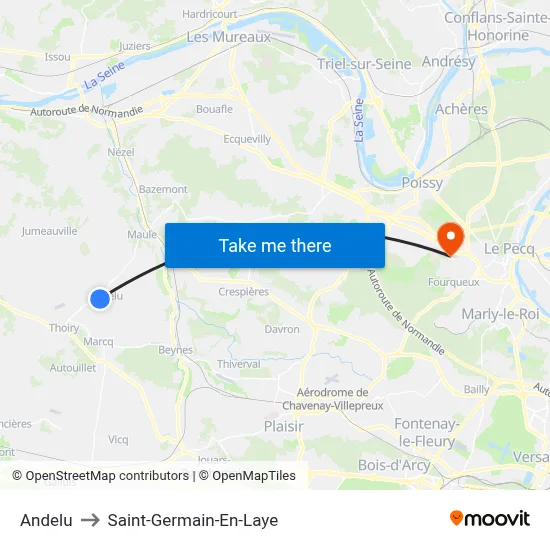 Andelu to Saint-Germain-En-Laye map